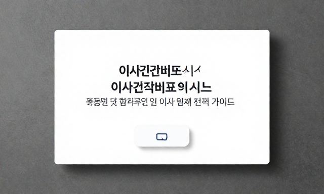 이사견적비교사이트 관련 이미지 - 이사견적비교사이트 활용법 및 합리적인 이사 업체 선택 가이드